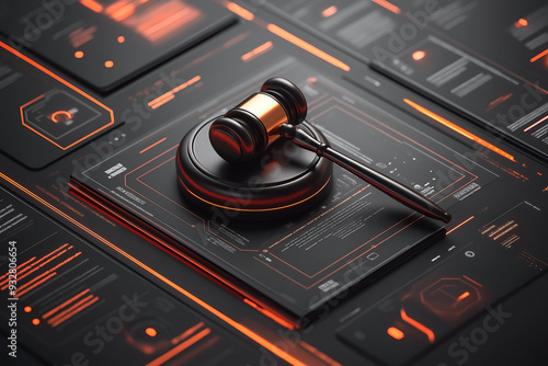 Wallpaper Mural A legal gavel with artificial intelligence, symbolizing the intersection of law and technology. Torontodigital.ca