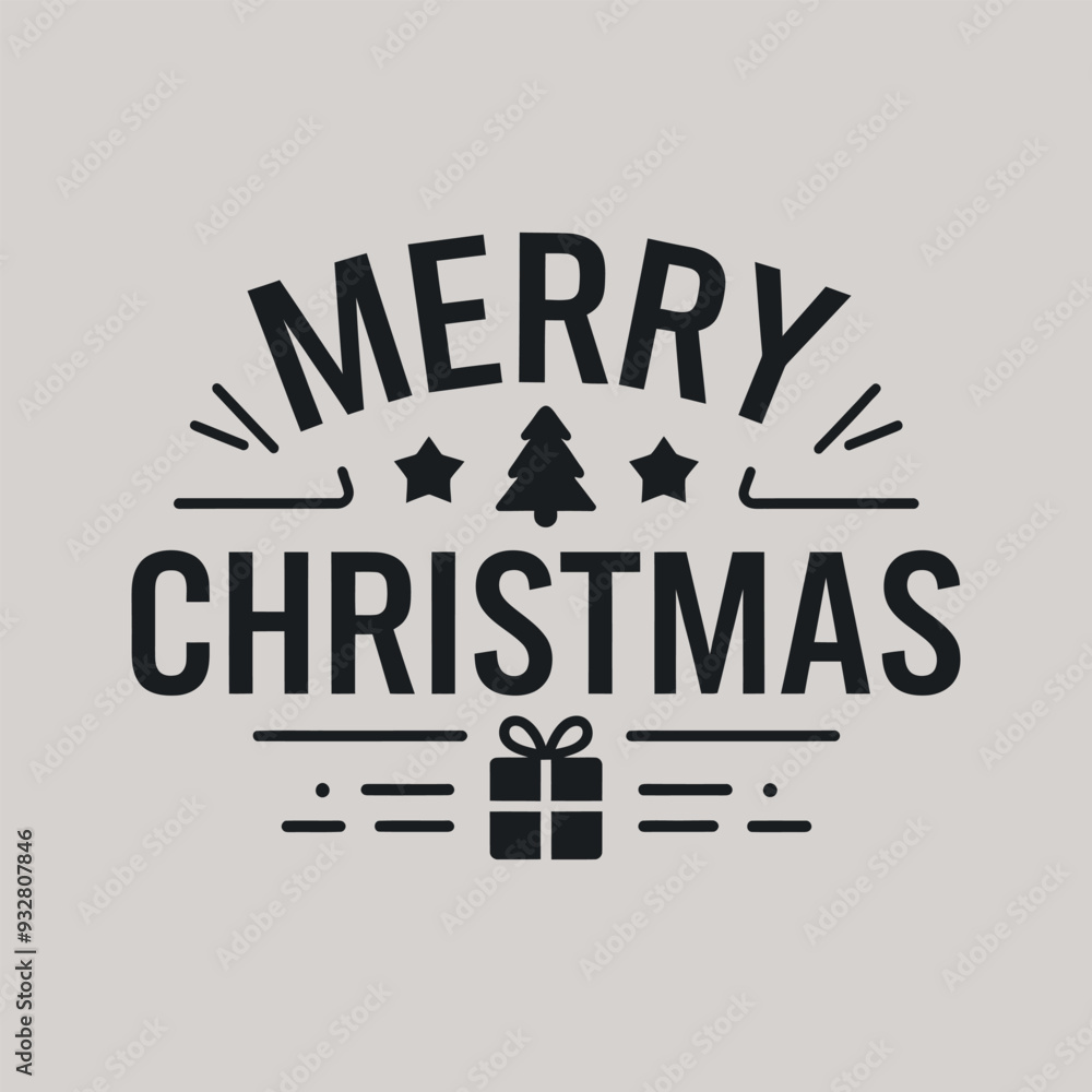 Obraz premium merry christmas t shirt design typography on an isolated white background