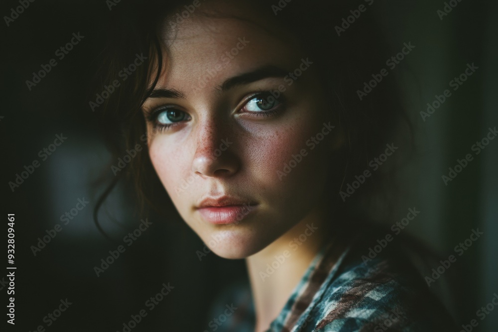 Portrait of a Young Woman with Blue Eyes Portrait of a Young Woman with Blue Eyes