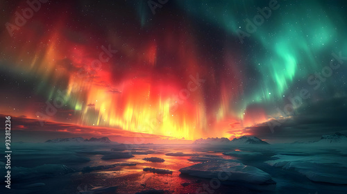 Wallpaper Mural Aurora Borealis Landscape Illustration Torontodigital.ca