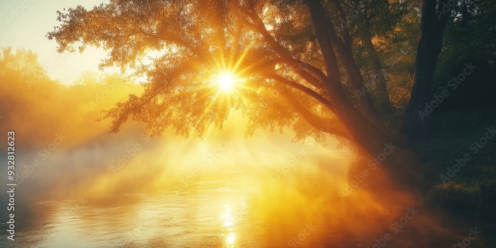 Sunlight Through Trees Over Water Sunlight Through Trees Over Water