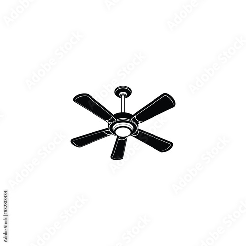 Ceiling, fan, interior vector icon on white background