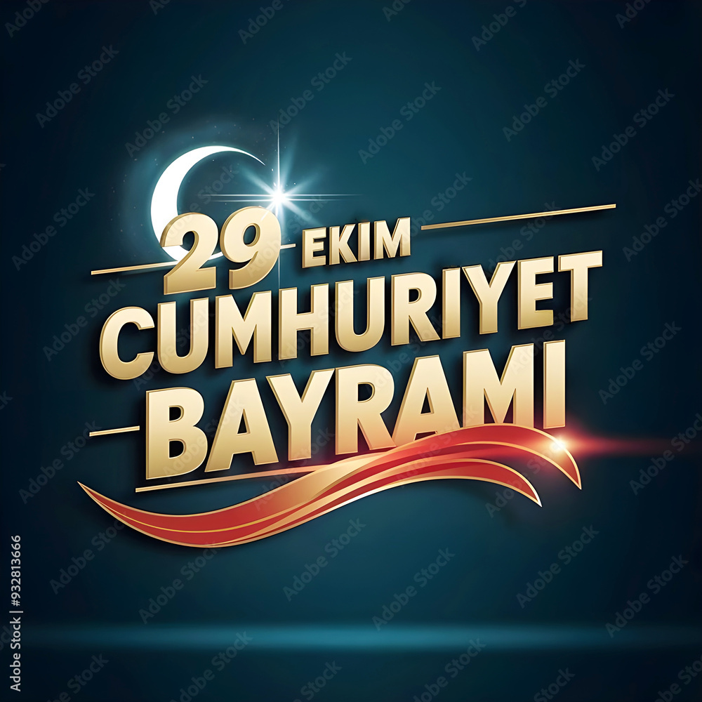 Obraz premium 29 ekim Cumhuriyet Bayrami illustration graphic banner design background