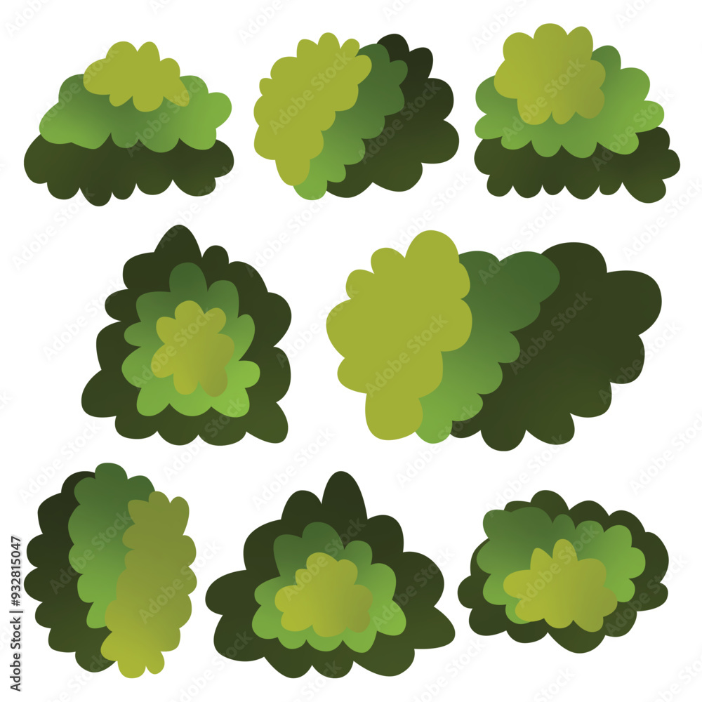 cute grass and flower set elements vector illustration cute grass and flower set elements vector illustration