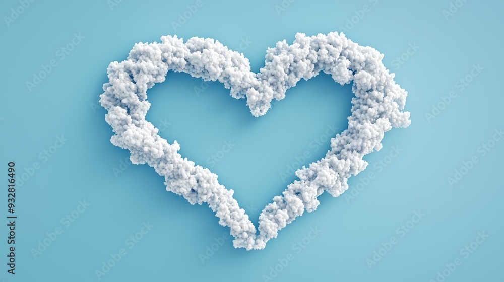 Love is in the Air - Romantic 3D Airplane Contrails Forming Heart Shape in Clear Blue Sky with Copy Space for Travel Concept, Generative Ai Love is in the Air - Romantic 3D Airplane Contrails Forming Heart Shape in Clear Blue Sky with Copy Space for Travel Concept, Generative Ai