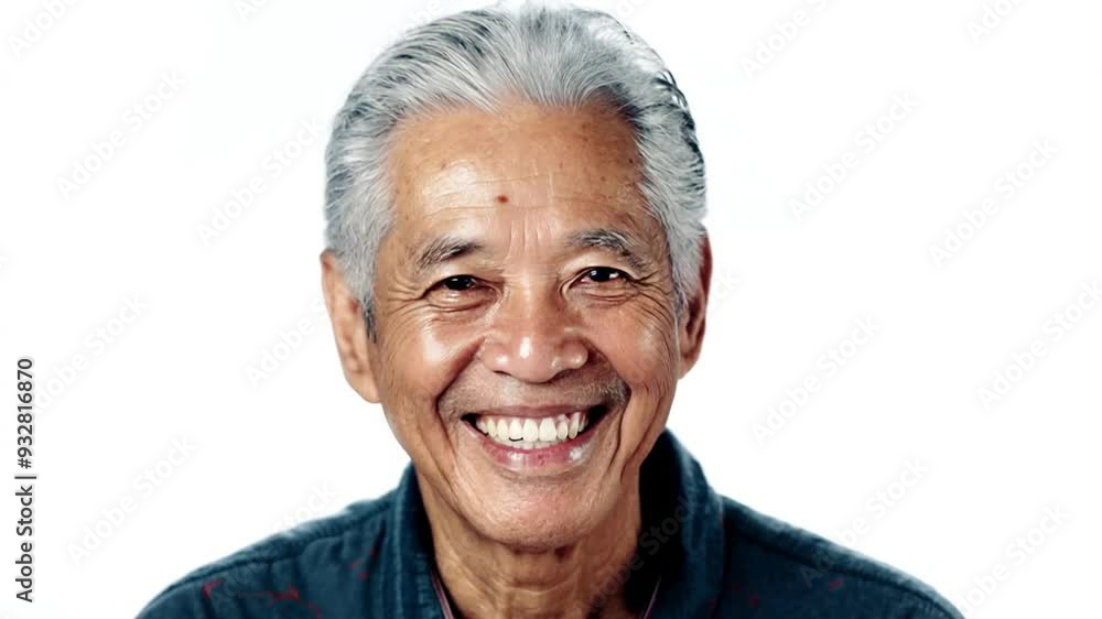 Elderly man shares laughter and joy in a bright studio setting, showcasing the beauty of aging and happiness Elderly man shares laughter and joy in a bright studio setting, showcasing the beauty of aging and happiness