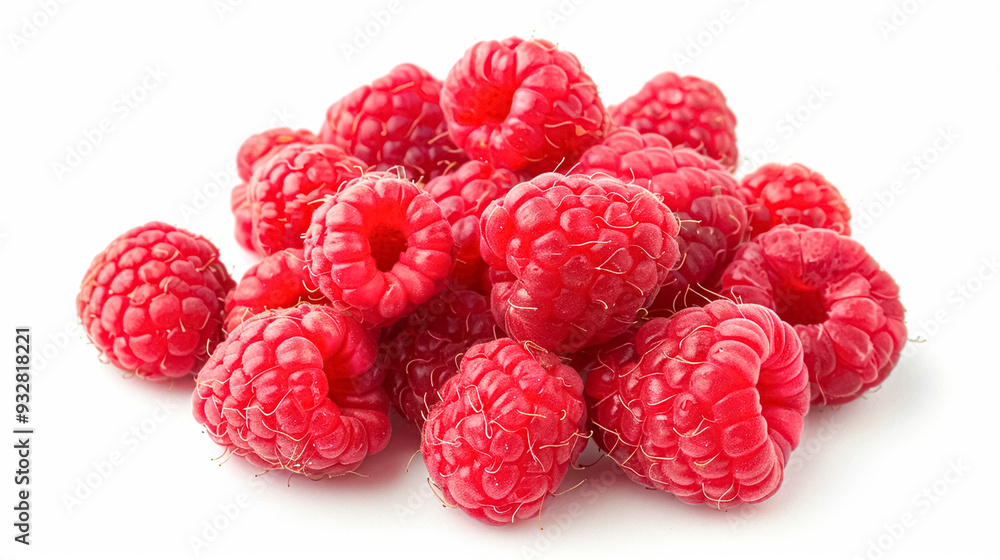 Beautiful raspberries isolated on white background, fresh raspberry farm market product Beautiful raspberries isolated on white background, fresh raspberry farm market product