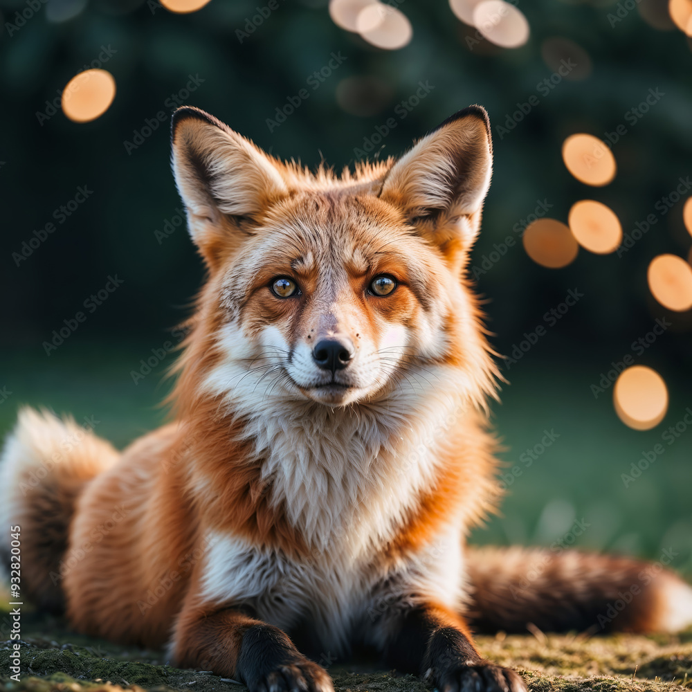 Fototapeta premium Beautiful and cunning fox in the forest