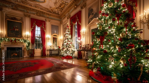 Wallpaper Mural Christmas tree background.  Torontodigital.ca