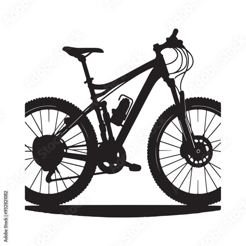  Bike, silhouette vector style, white background