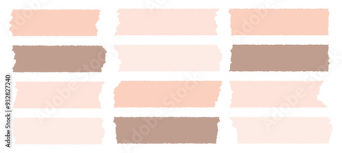 Collection of mini washi tape vector sticker illustration