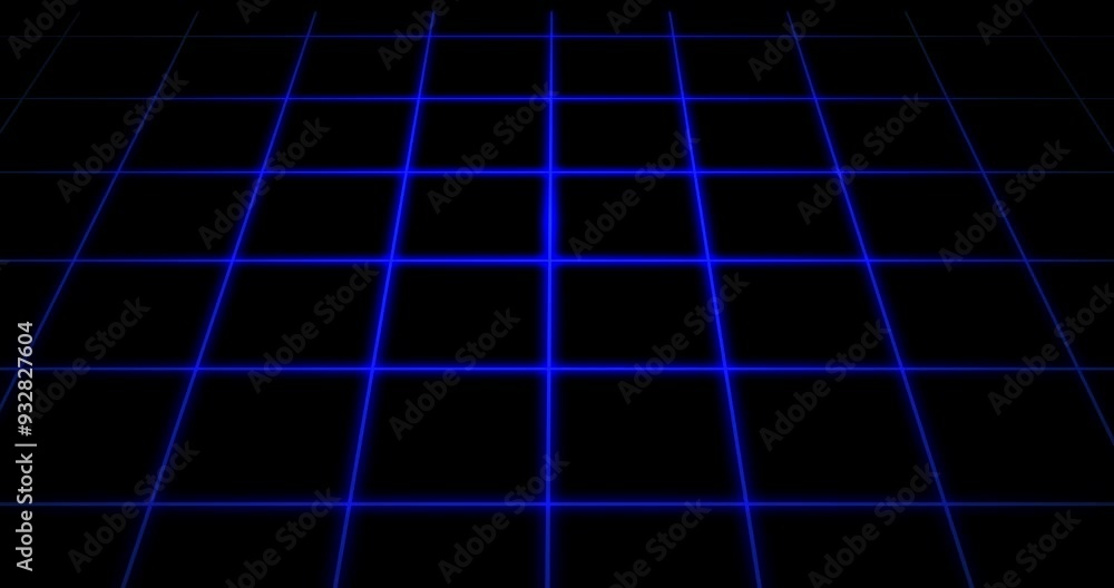 Black dark background grid technology video 4K. Information hologram overlay asset internet data concept.Seamless polygon dots digital motion graphic. Mesh shiny tile-like creative animated video.