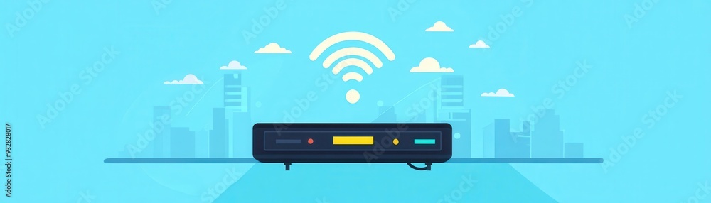 A modern router with a Wi Fi signal, symbolizing connectivity and technology. The image conveys a sense of innovation and digital communication. A modern router with a Wi Fi signal, symbolizing connectivity and technology. The image conveys a sense of innovation and digital communication.