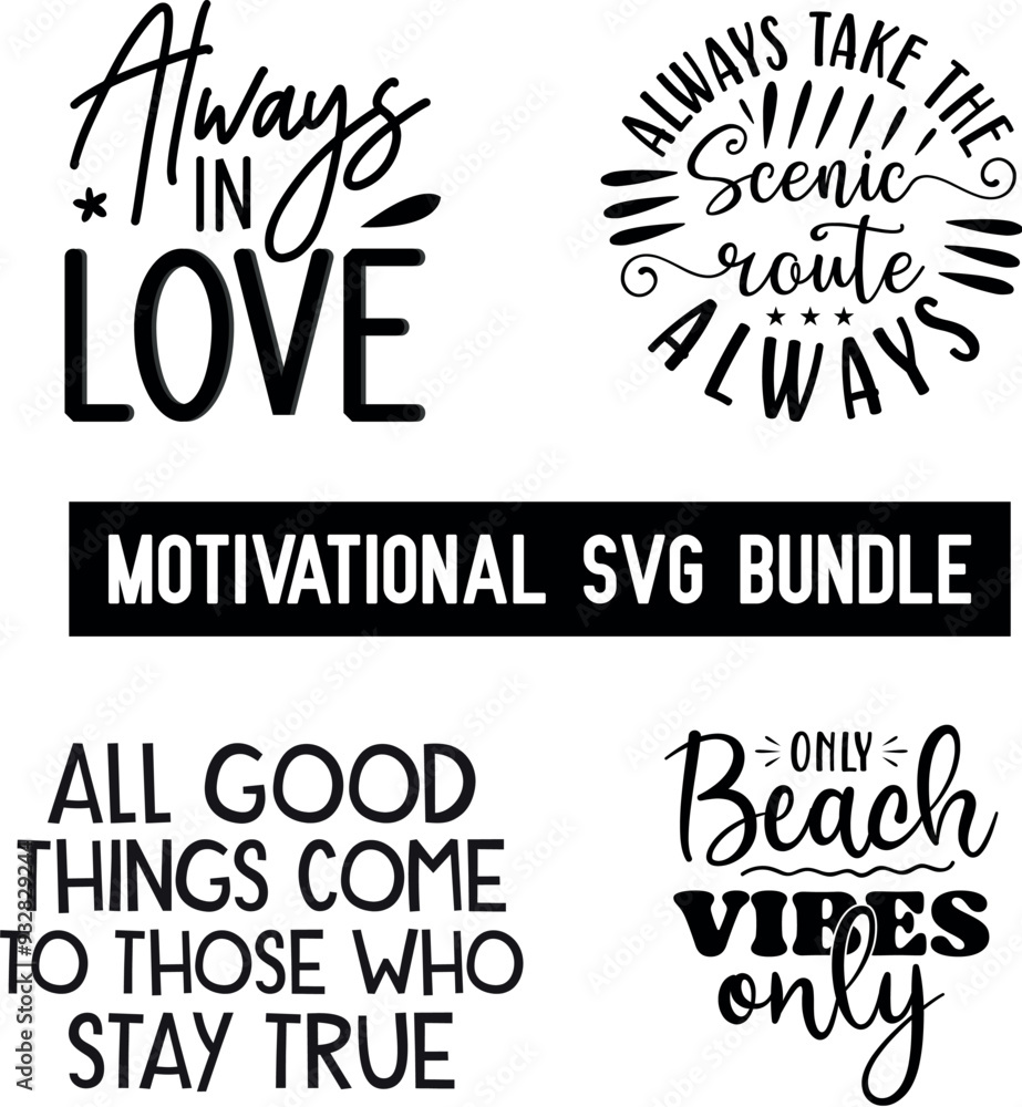 Fototapeta premium Motivational svg bundle