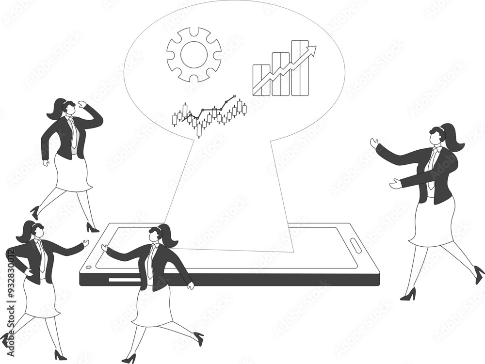 Fototapeta premium Discuss, A group of executives are discussing economic development, Businesswoman