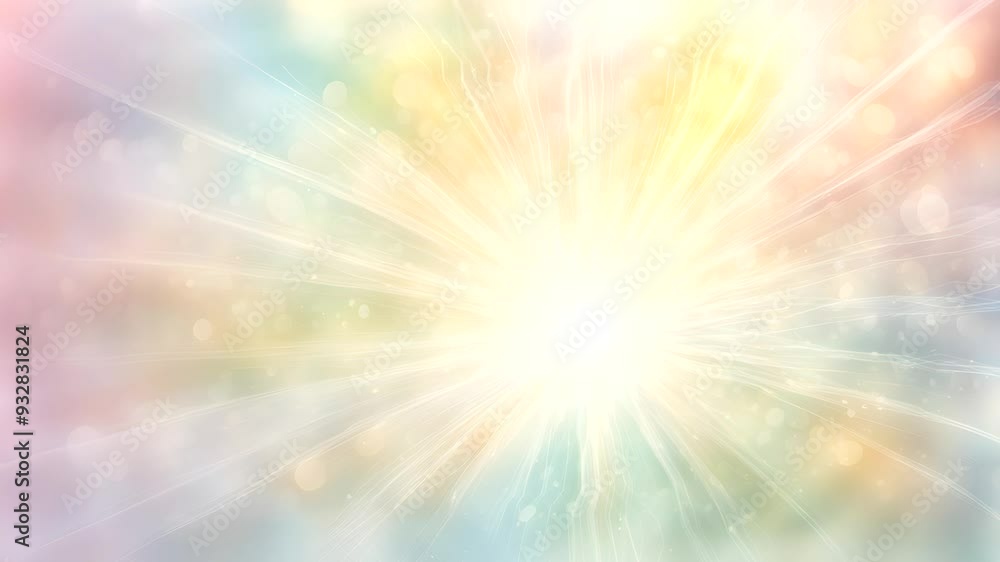 Abstract Light Burst with Pastel Bokeh Background Abstract Light Burst with Pastel Bokeh Background