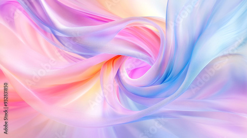 Wallpaper Mural Soft pastel fabric swirls in a captivating spiral pattern Torontodigital.ca