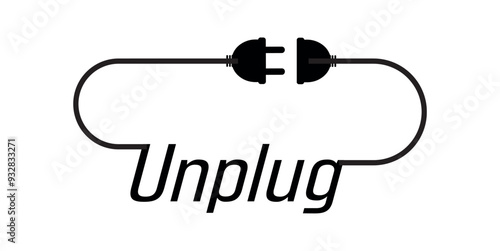 unplug icon on white background	