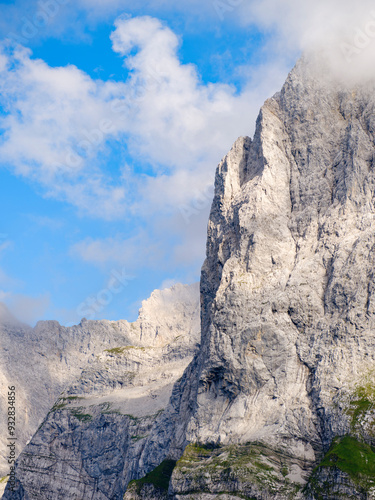 View towards Mount Lamsen Spitze. Karwendel Mountains near Eng Alpe in Tyrol. Austria photo