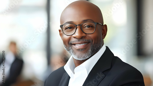 A smiling man with glasses ...