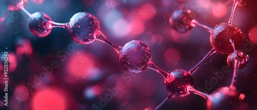 Fototapeta Naklejka Na Ścianę i Meble -  Molecular Nanotechnology Research Showcasing Latest Findings in Manipulating Molecules for Technological Applications  Photography Concept with Abstract Molecular Structures and Patterns in Dark