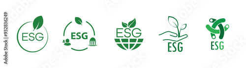 esg icons on white background	
