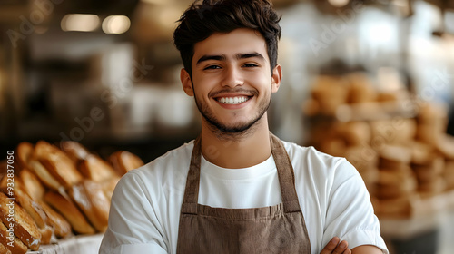 A smiling young man wearing...
