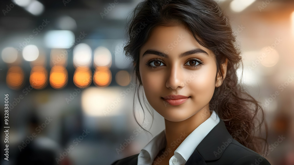 A young woman with dark hair and brown eyes, wearing a black blazer and white shirt, looks at the camera with a warm smile. A young woman with dark hair and brown eyes, wearing a black blazer and white shirt, looks at the camera with a warm smile.