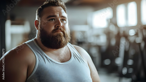 Bearded man in a tank top l...