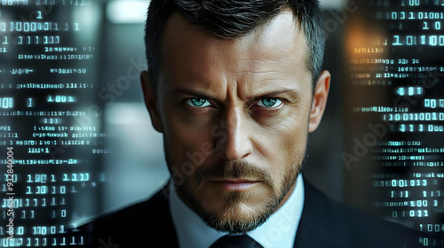 Close-up of a man's face wi...