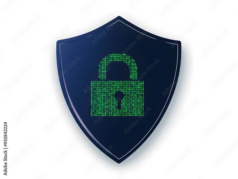 Cybersecurity Shield with Digital Lock Symbolizing Data Protection and Online Security Cybersecurity Shield with Digital Lock Symbolizing Data Protection and Online Security