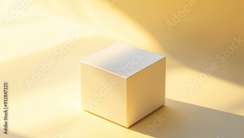 White Cube on a Yellow Background