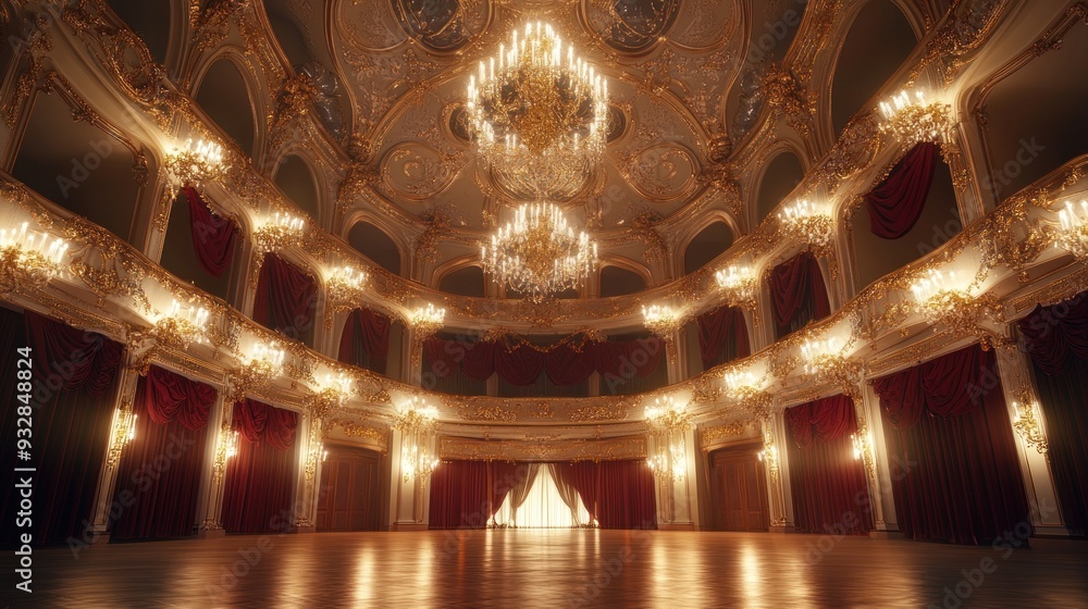 Obraz premium Grand Ballroom with Chandeliers