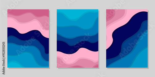 Cover or flyer template with abstract paper cut background, Vector template in carving art style