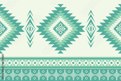 Green Pastel Color of Native American pattern, Navajo design. Native American ornament. Abstract geometric background traditional ethic for decoration, fabric, textile, fashion.