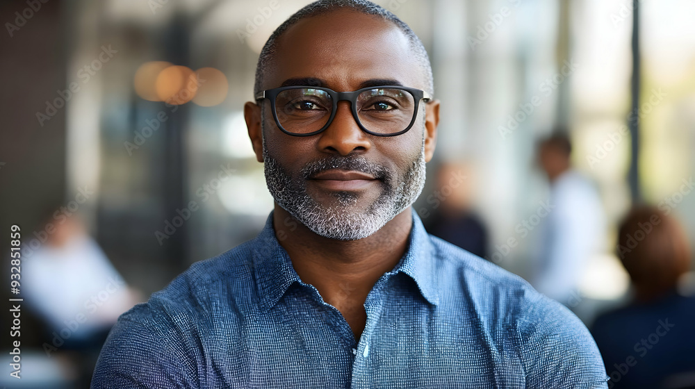 Fototapeta premium Confident businessman with glasses looking at camera.