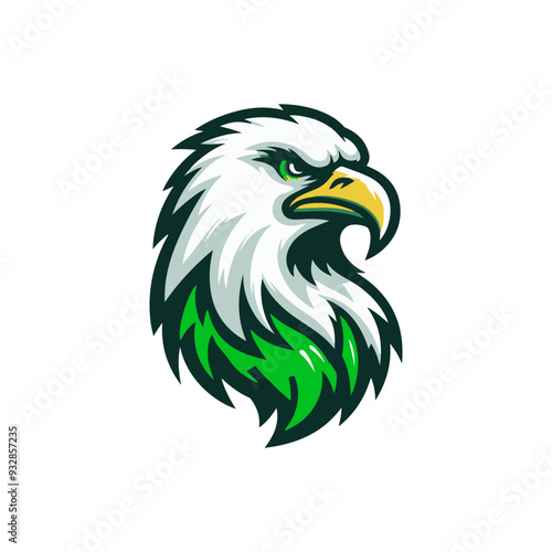Vintage eagle head illustration on white background