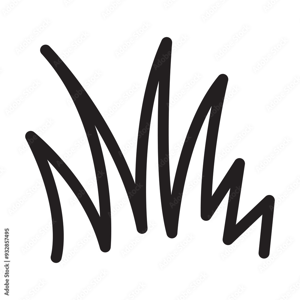 Obraz premium abstract grass doodle with transparent background