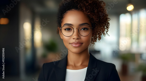Confident young woman in gl...