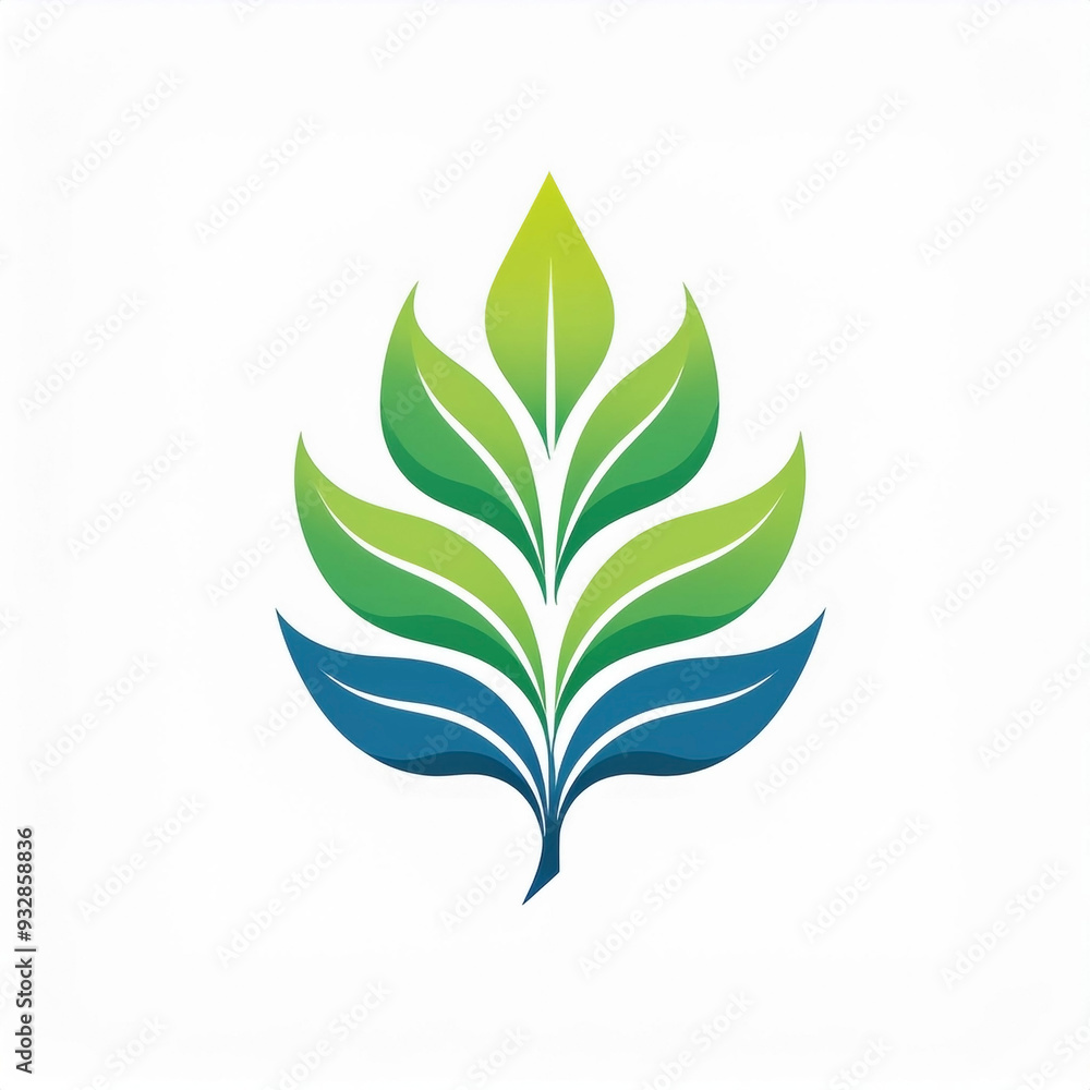 leaf logo illustration in a simple and clean flat art style leaf logo illustration in a simple and clean flat art style