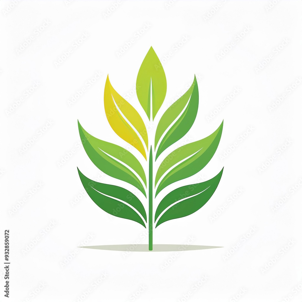 leaf logo illustration in a simple and clean flat art style leaf logo illustration in a simple and clean flat art style