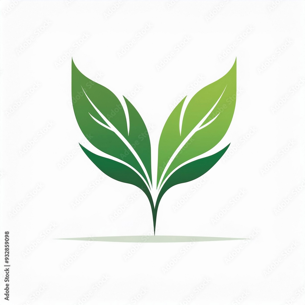 Create a leaf logo illustration in a simple and clean flat art style Create a leaf logo illustration in a simple and clean flat art style