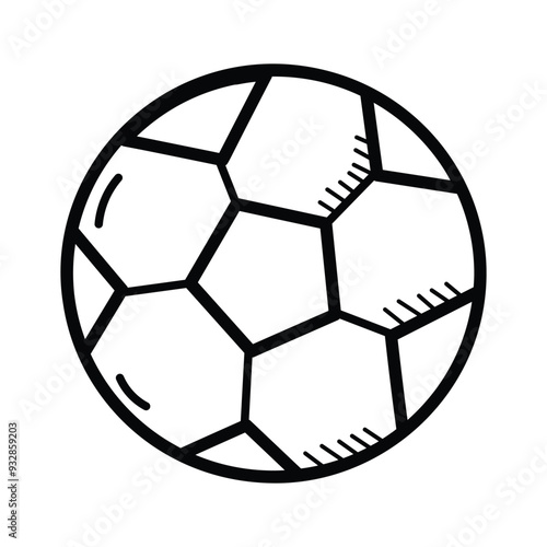 Physical education, soccer ball doodle icon, recreational activities
