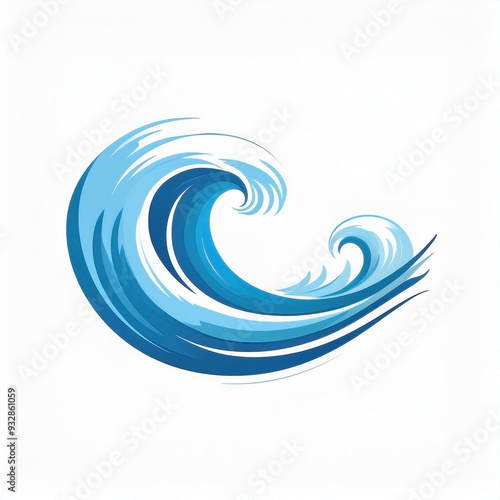 a wave logo illustration in a simple and clean flat art style