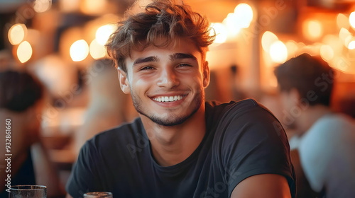 Handsome man with a bright ...