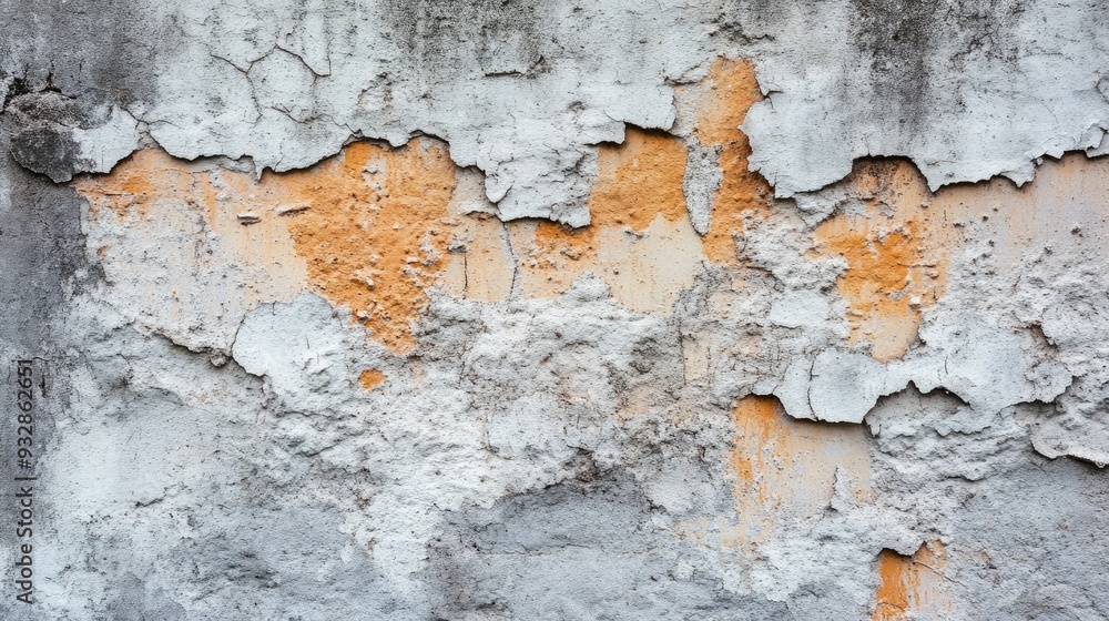 Old cement wall with chipping stucco, rustic and worn surface, urban decay texture Old cement wall with chipping stucco, rustic and worn surface, urban decay texture