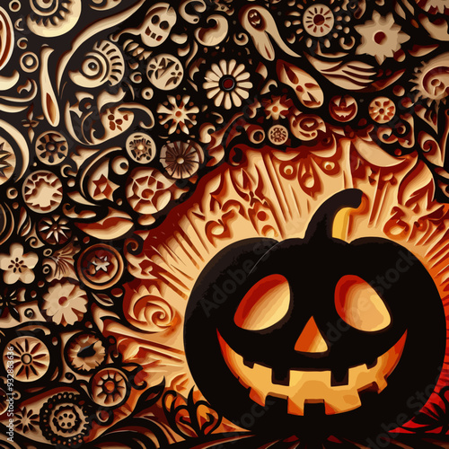 Helloween, das Fest der Heiden im Herbst. Poster, Grußkarte, verspielte Illustration, Inhalt für social-media.
