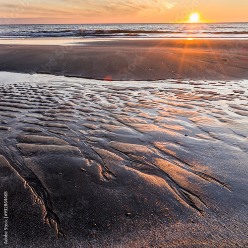 Sunset at the coast of Skalavik. The Westfjords (Vestfirdir) in Iceland. photo