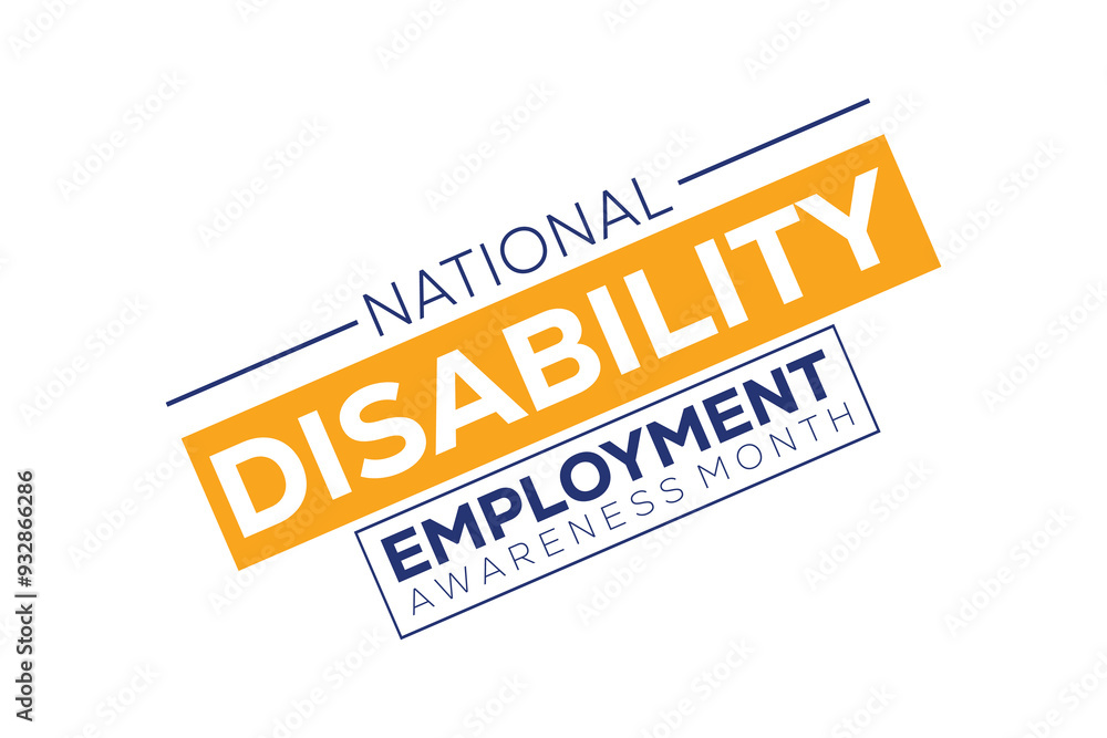 Fototapeta premium national disability employment awareness. banner background vector illustration with awareness design
