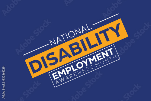 national disability employment awareness. banner background vector illustration with awareness design